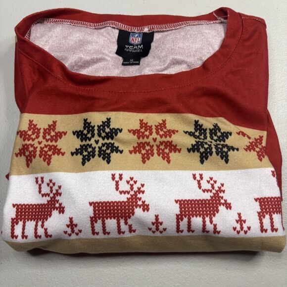 San Francisco 49ers Long Sleeve Holiday Shirt Size XL NFL Team Apparel Ugly Xmas - Picture 8 of 8